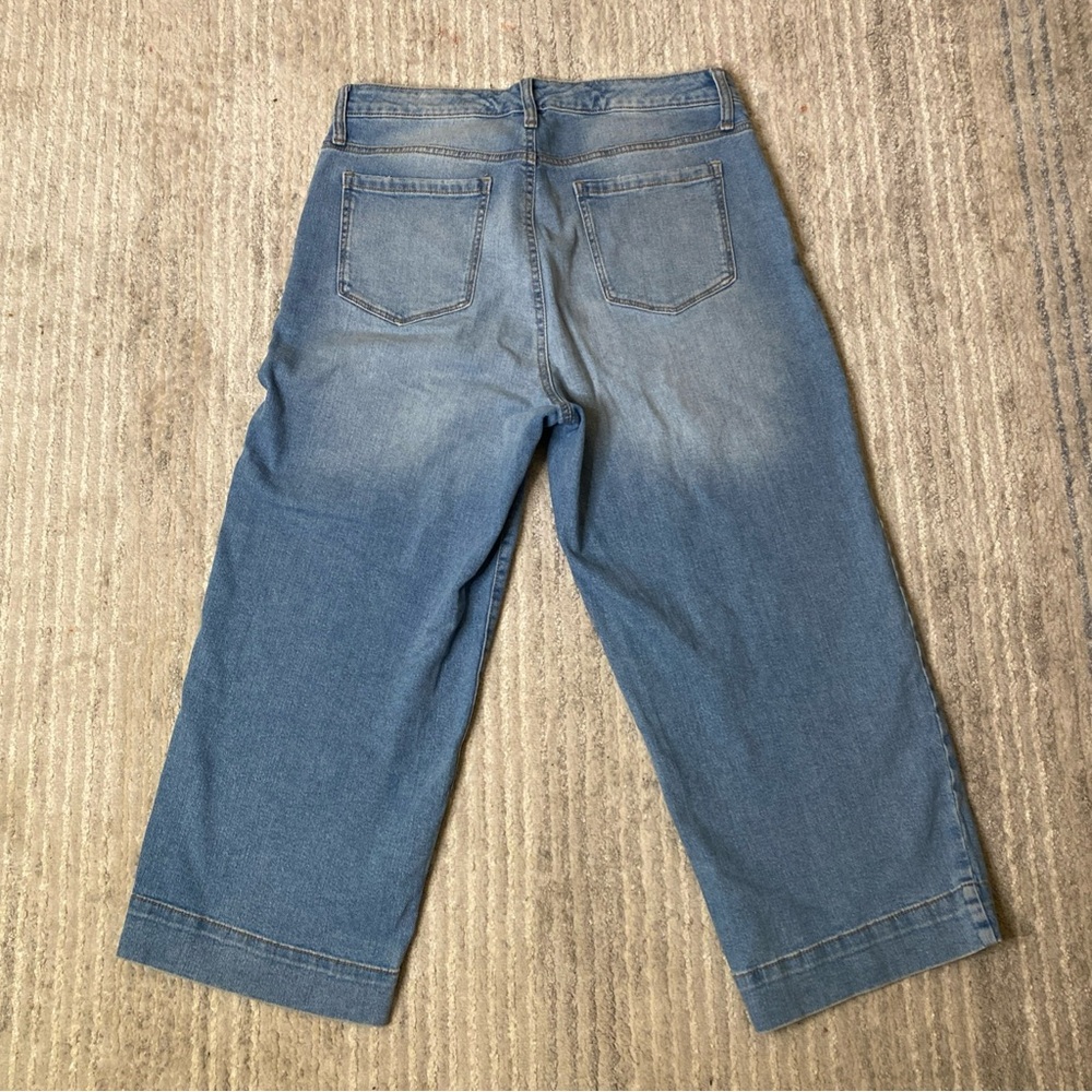 Style & Co High Rise Wide Crop Jeans Size 14 Blue Denim - Picture 3 of 11